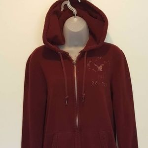 Red American Eagle Zip Hoodie EUC Size XS